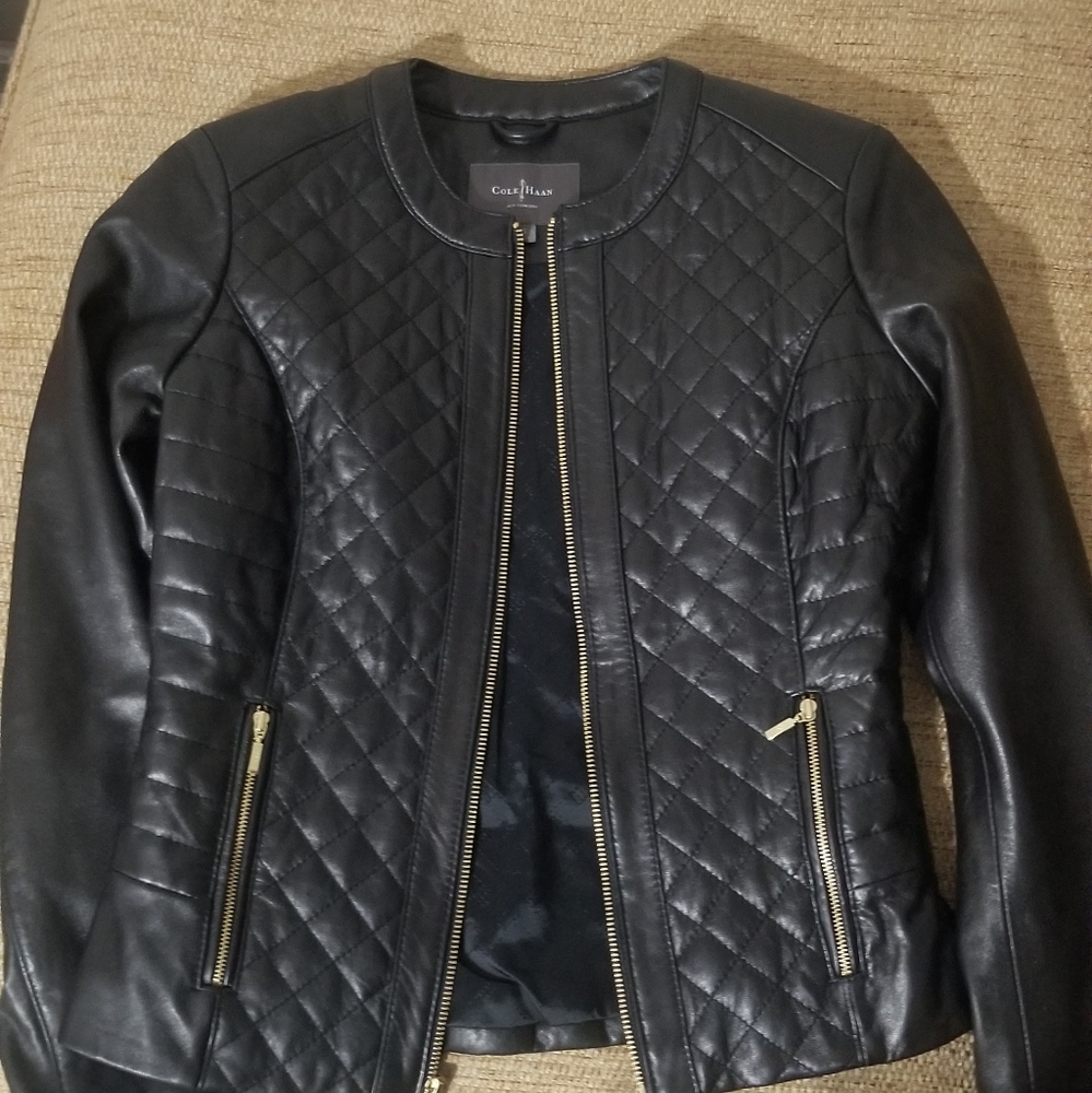 Cole Haan lamb skin jacket size xs